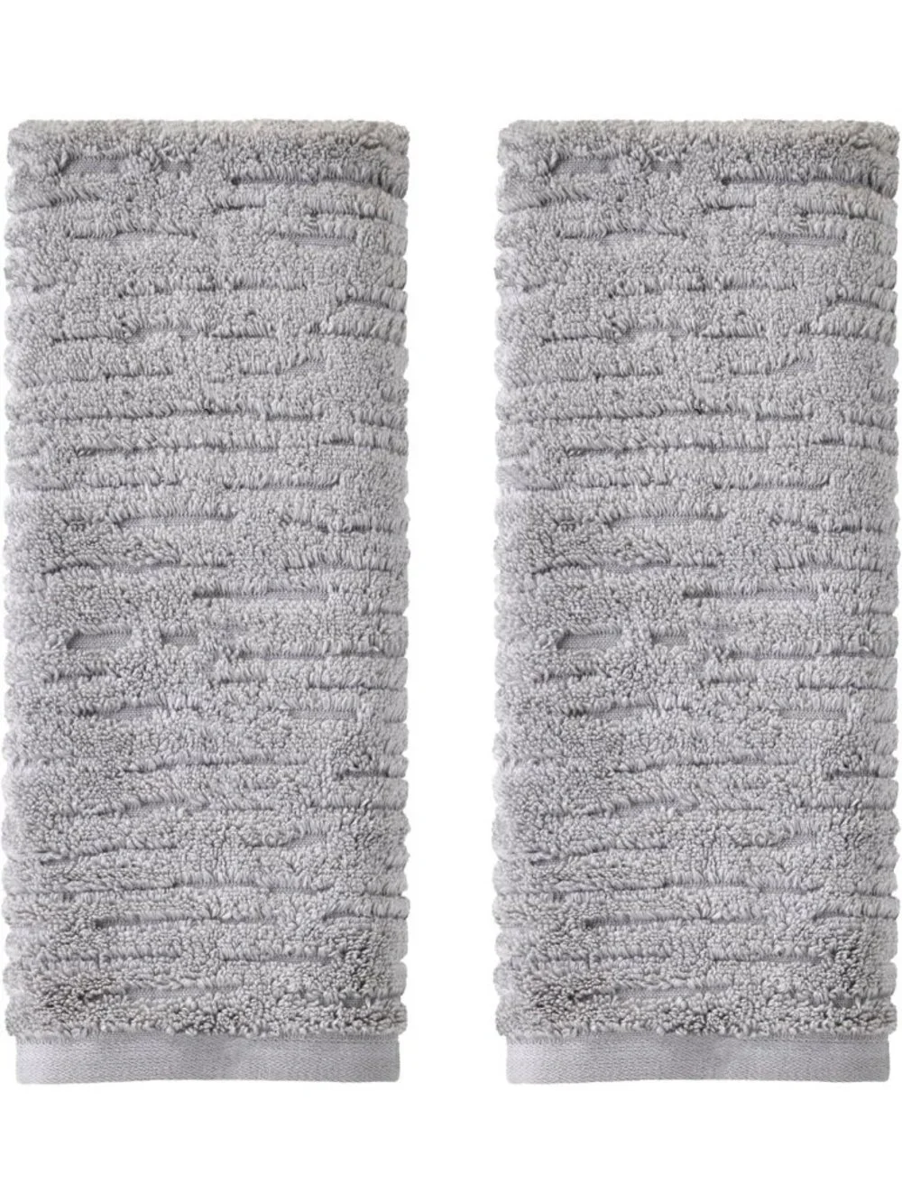 Luxury Cotton Hand Towels Set of 2 for Bath, Kitchen & Bar - Soft Gray Gift